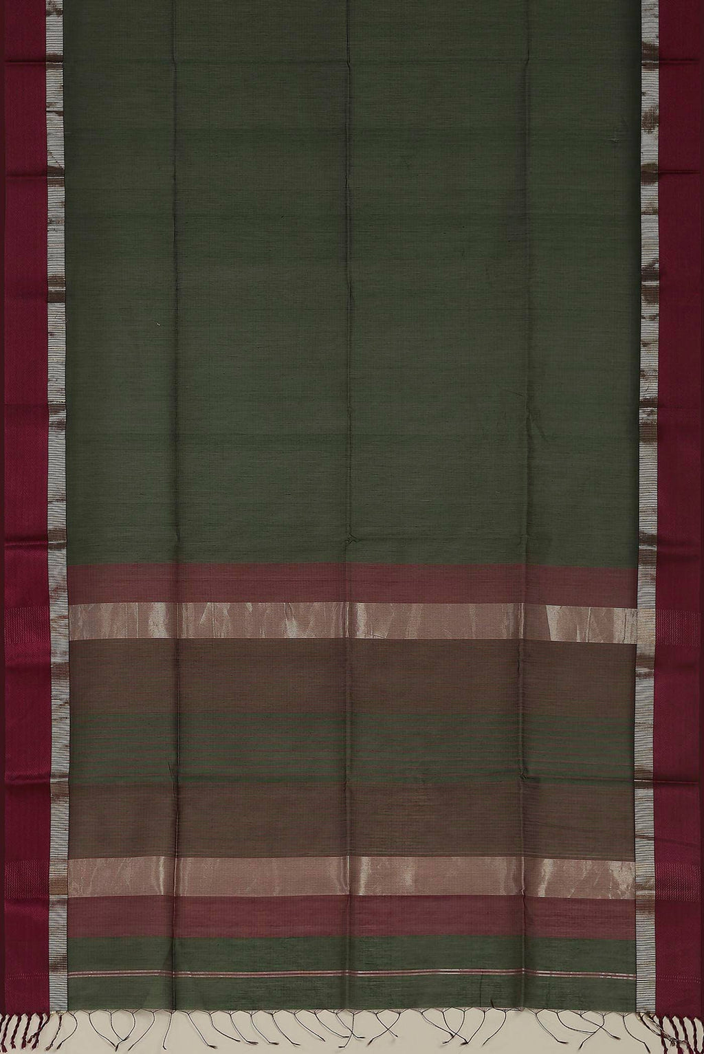 Green Maheshwari Silk Cotton Saree
