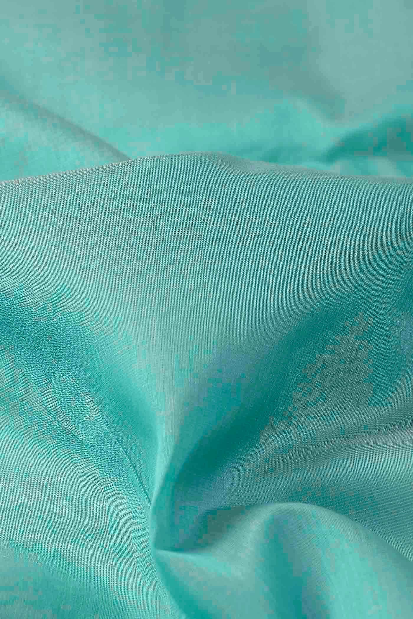Turquoise Maheshwari Silk Cotton Saree