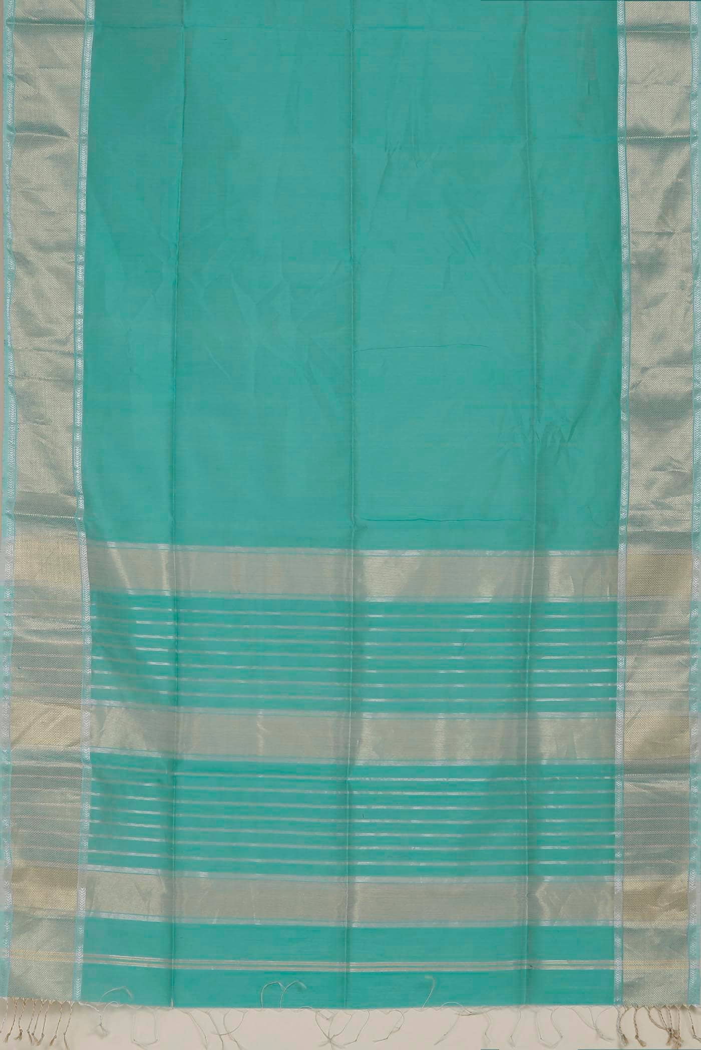 Turquoise Maheshwari Silk Cotton Saree