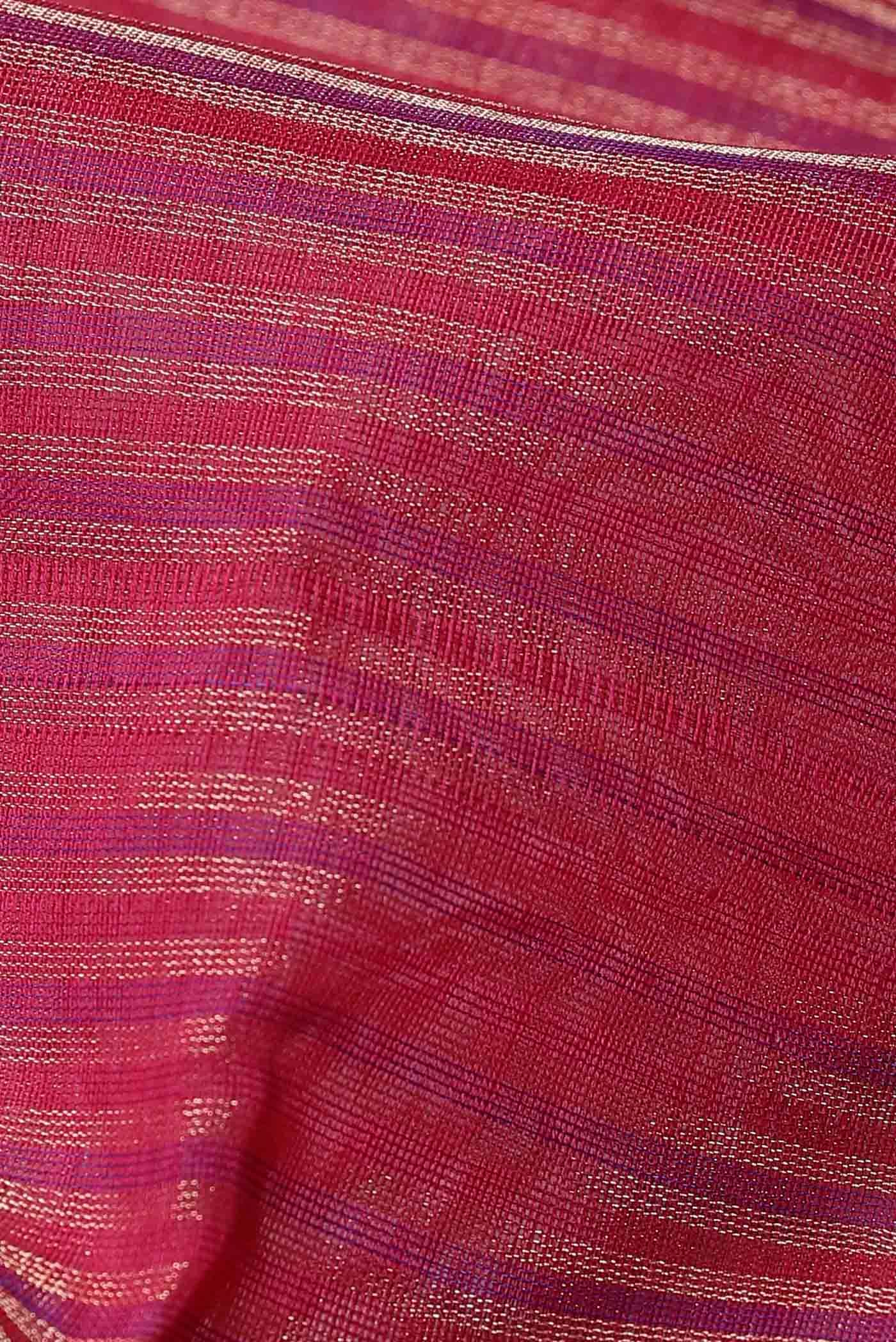 Coral Maheshwari Silk Cotton Saree