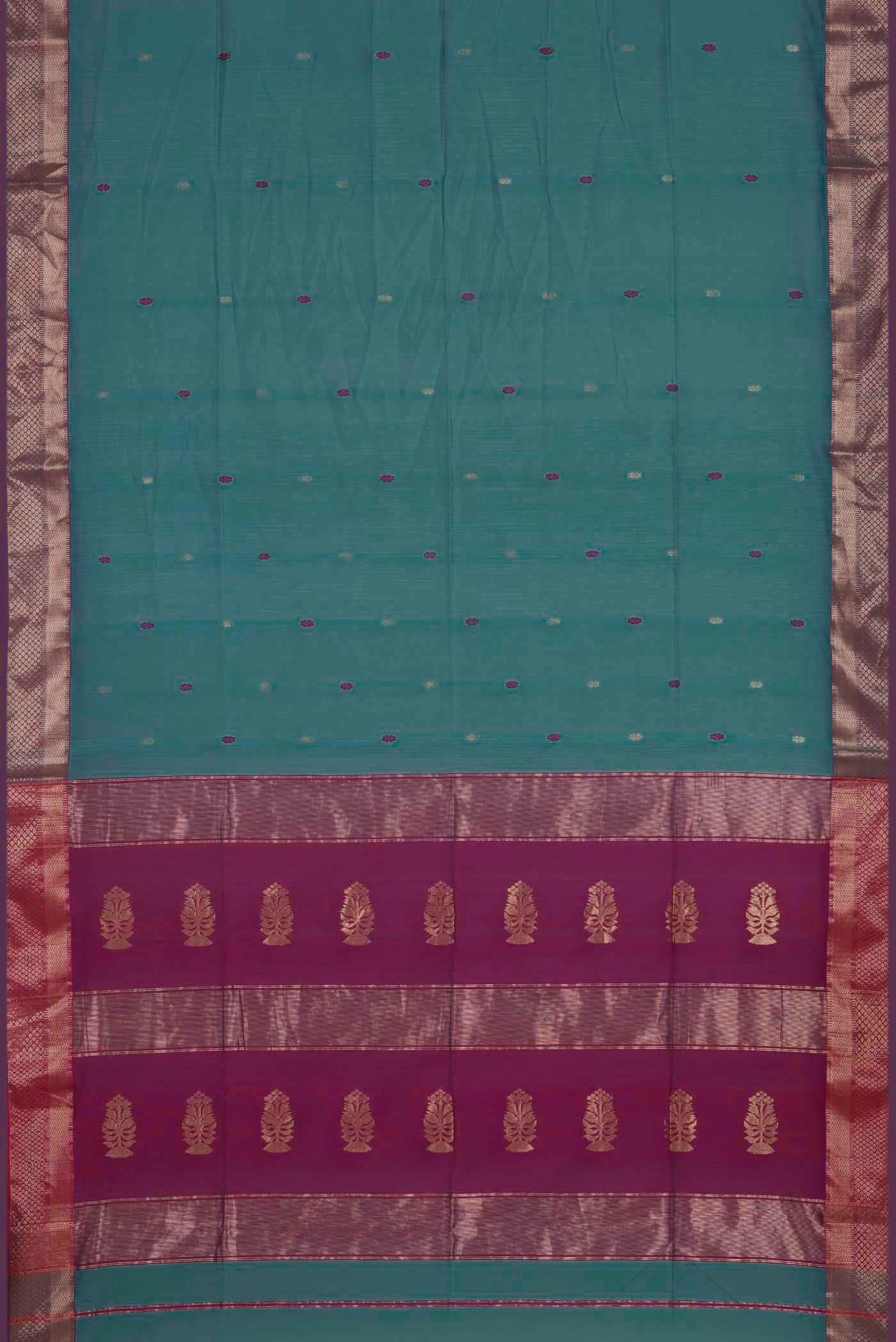 Blue Maheshwari Silk Cotton Saree