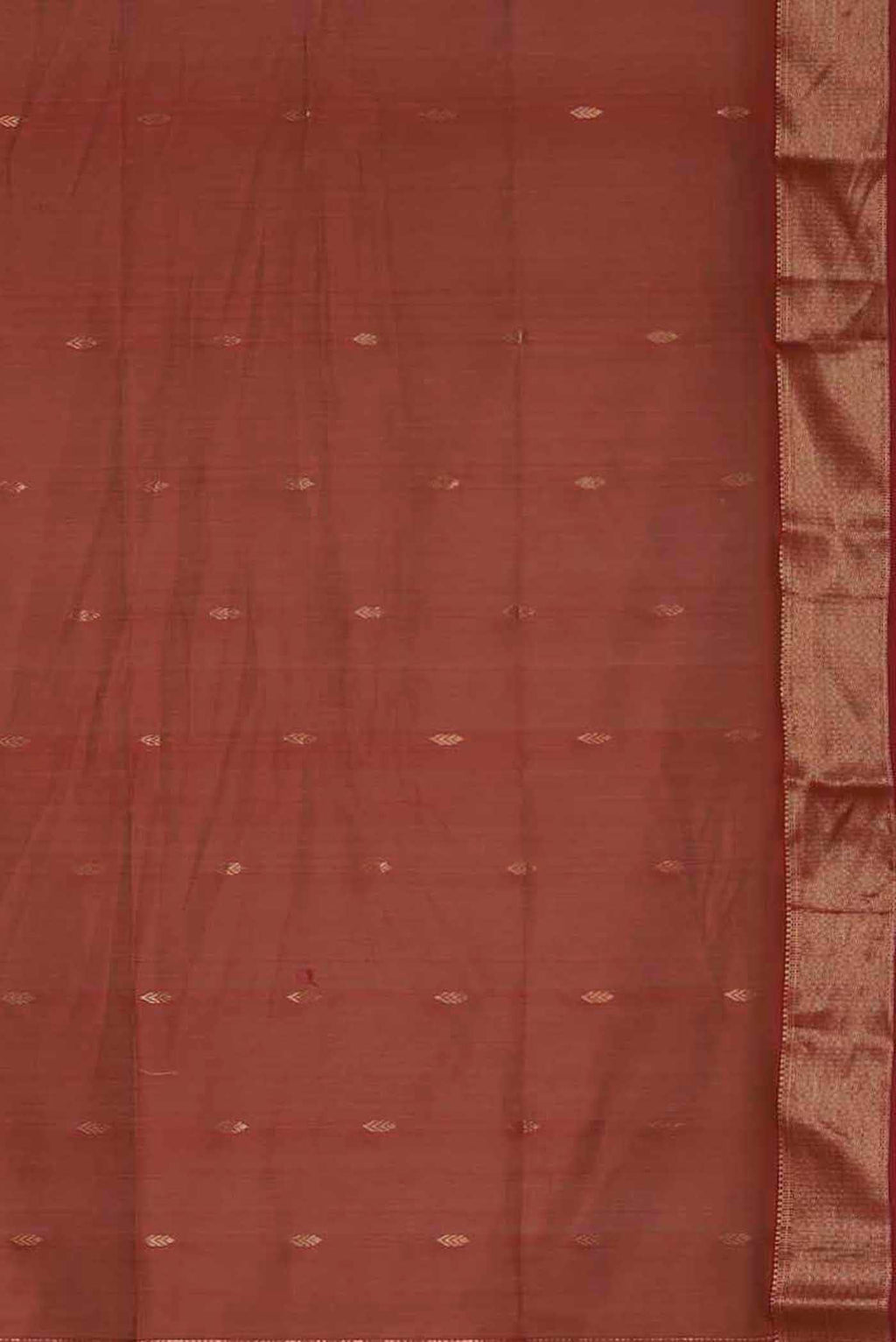 Rust Maheshwari Silk Cotton Saree