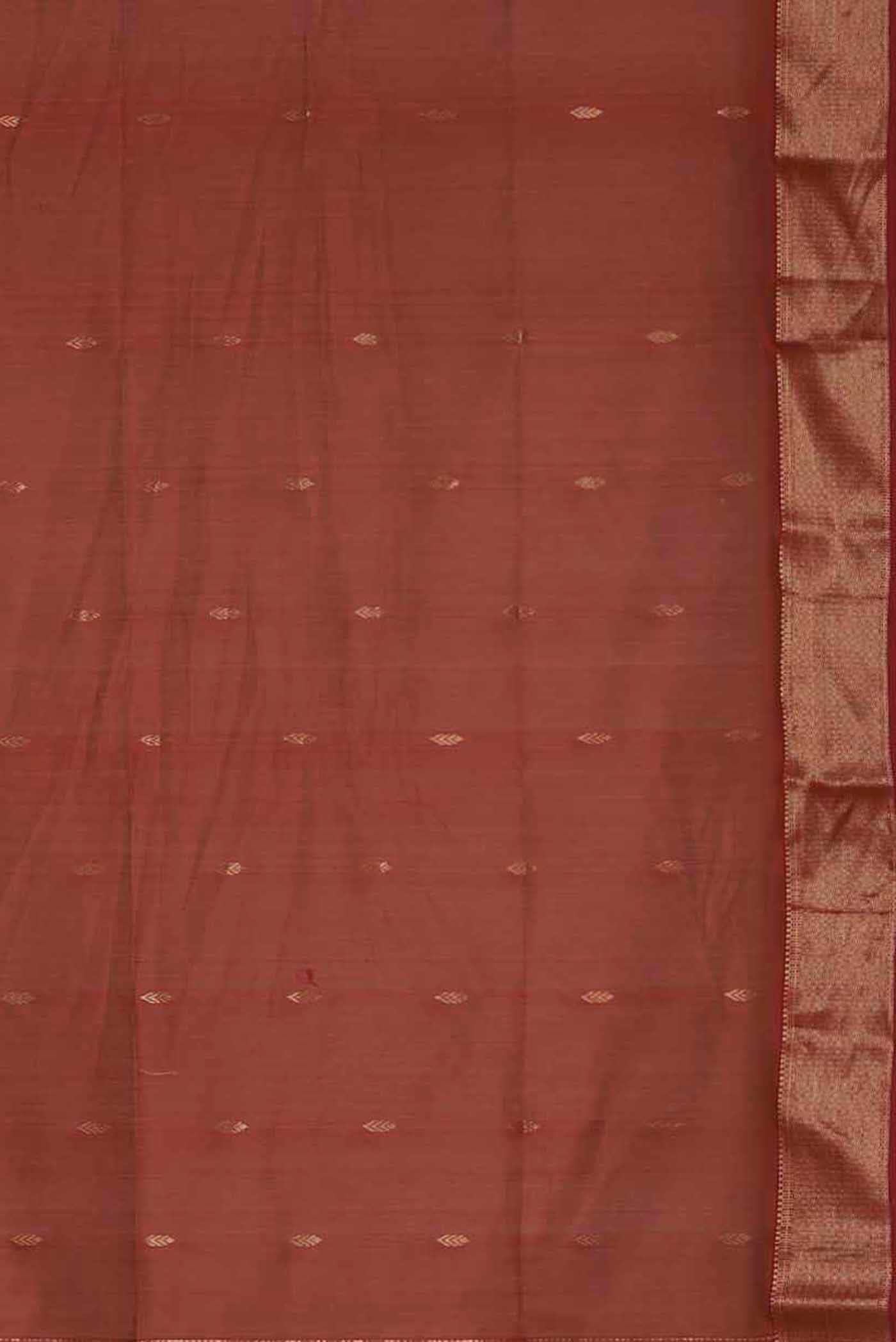 Rust Maheshwari Silk Cotton Saree