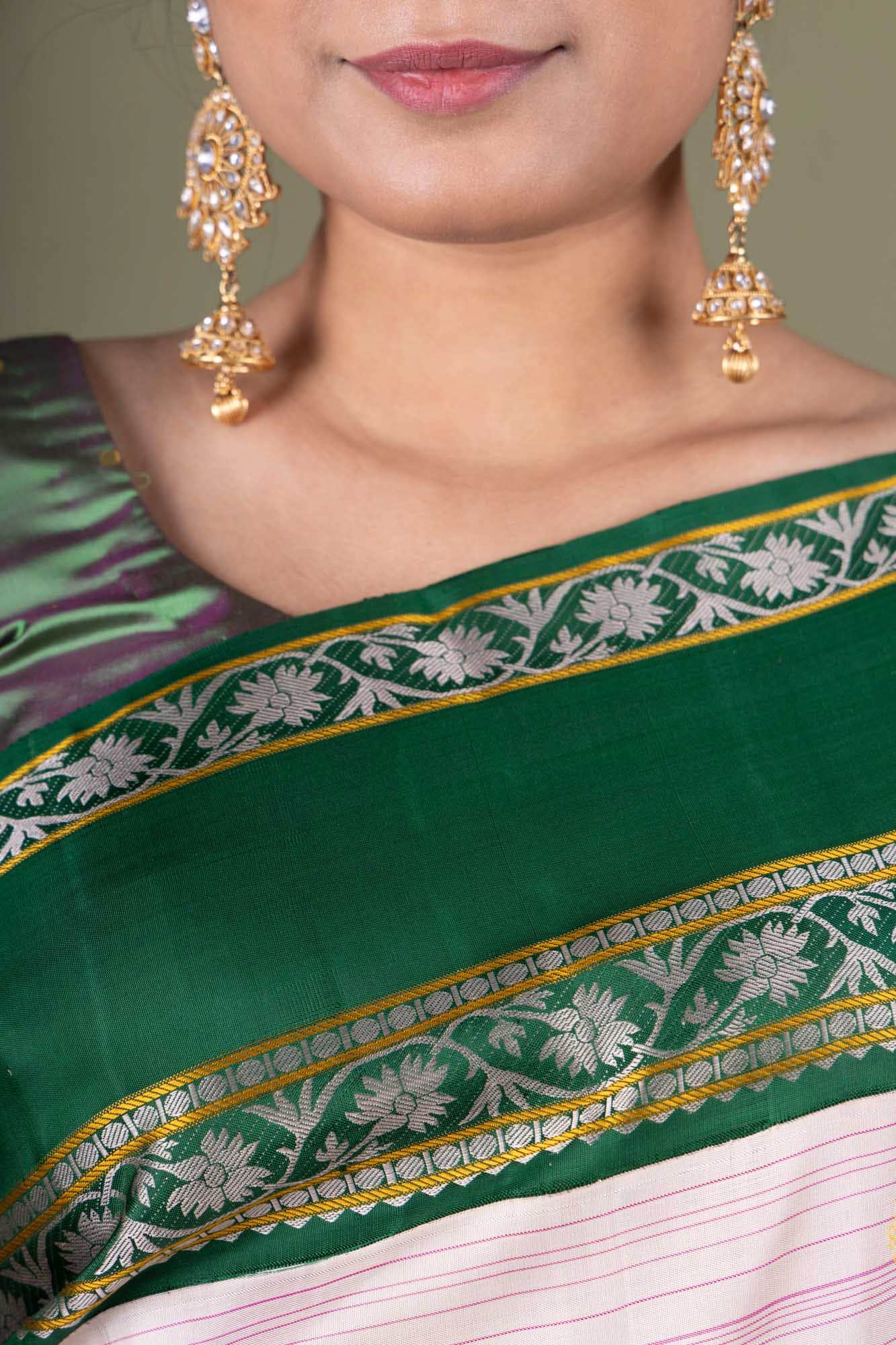 Beige Kanchipuram Silk Saree