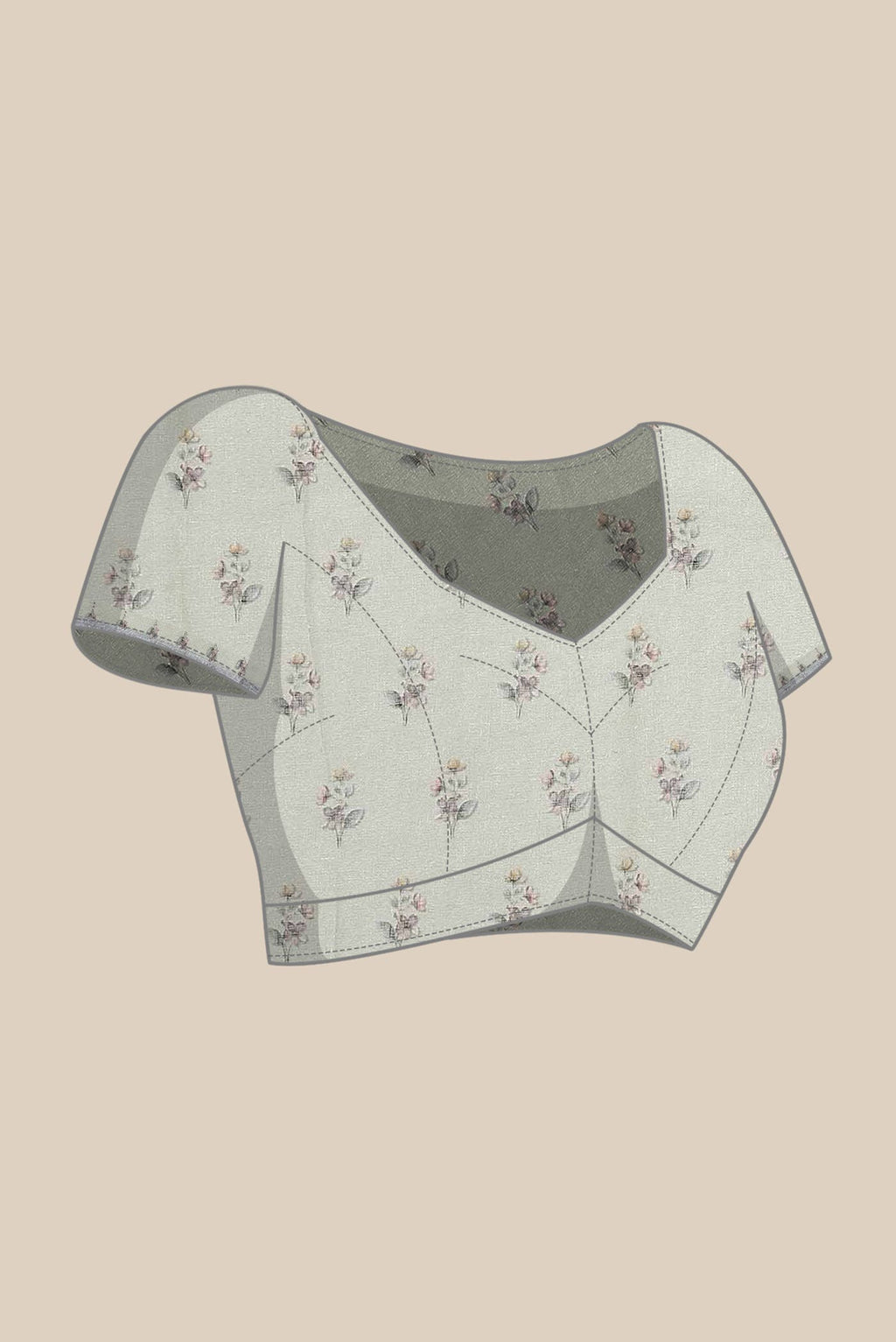 Beige Linen Saree