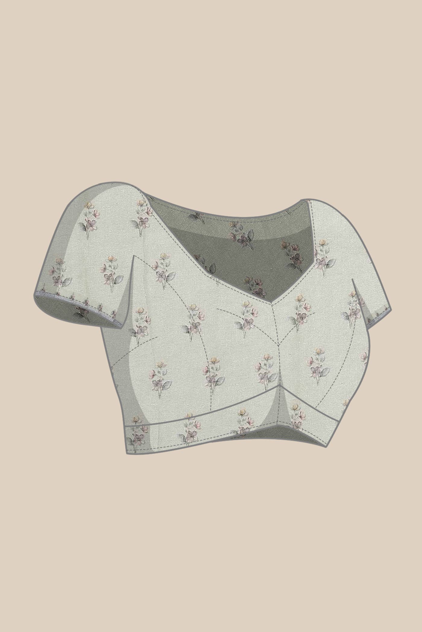 Beige Linen Saree