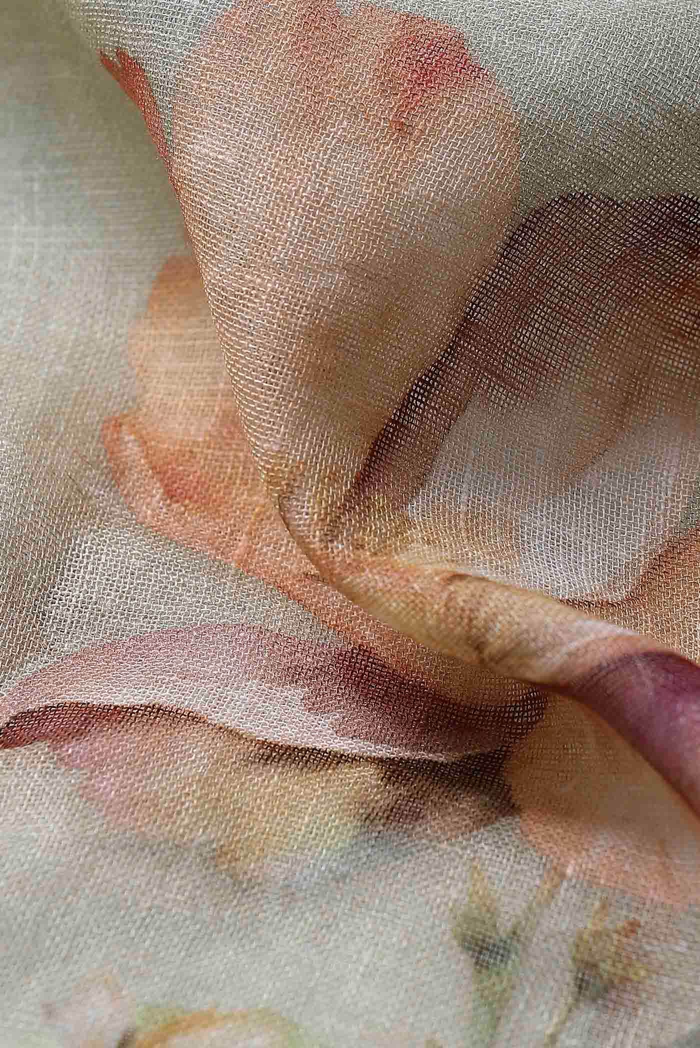 Beige Linen Saree