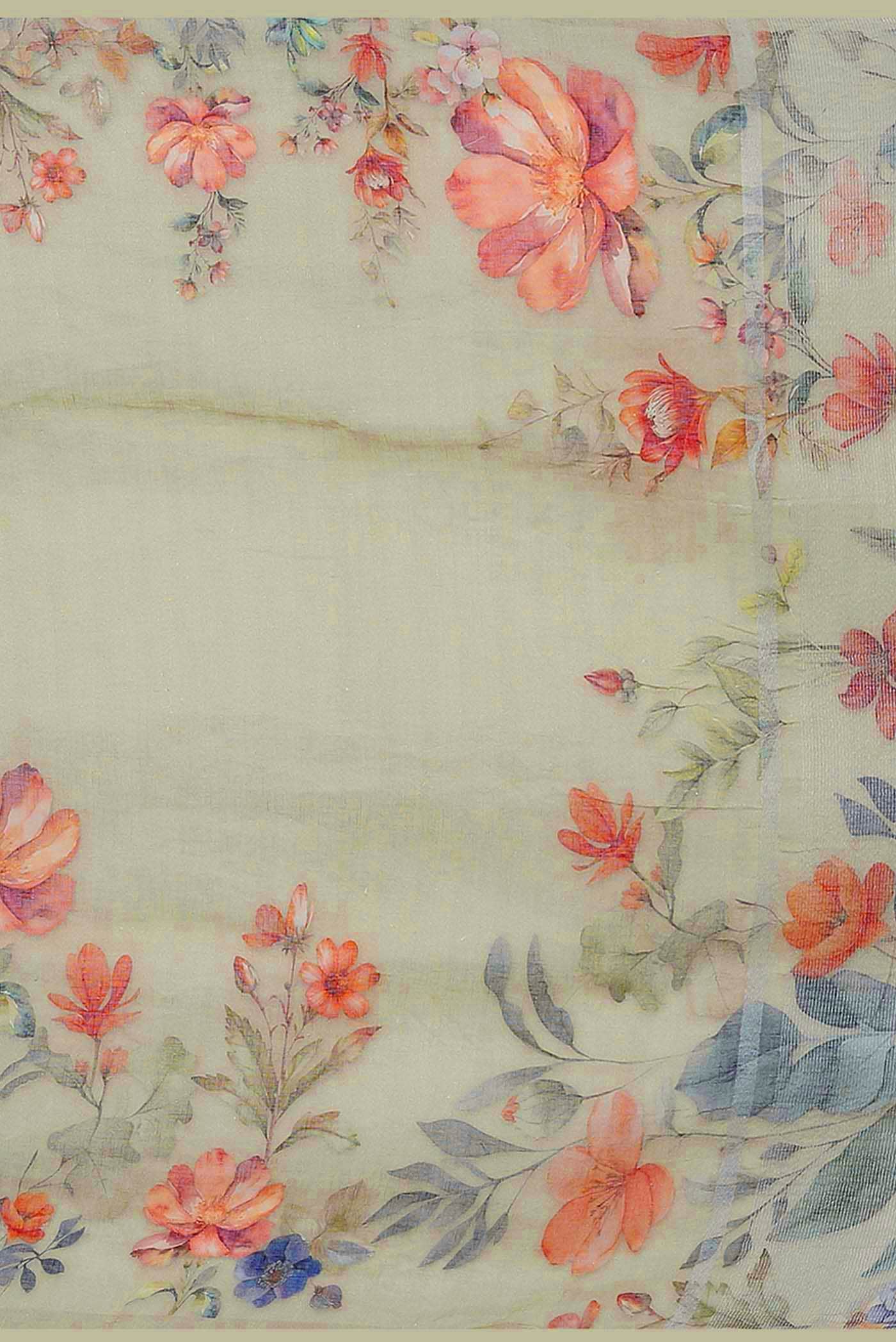 Beige Linen Saree