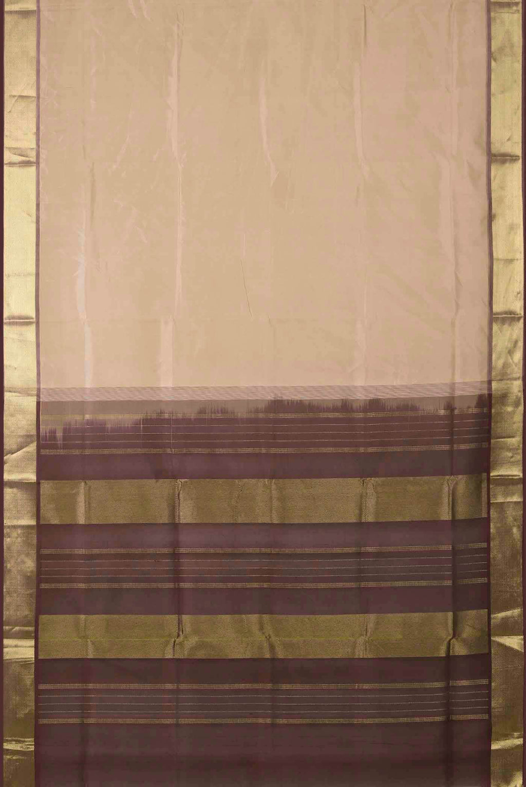 Beige Silk Cotton Saree