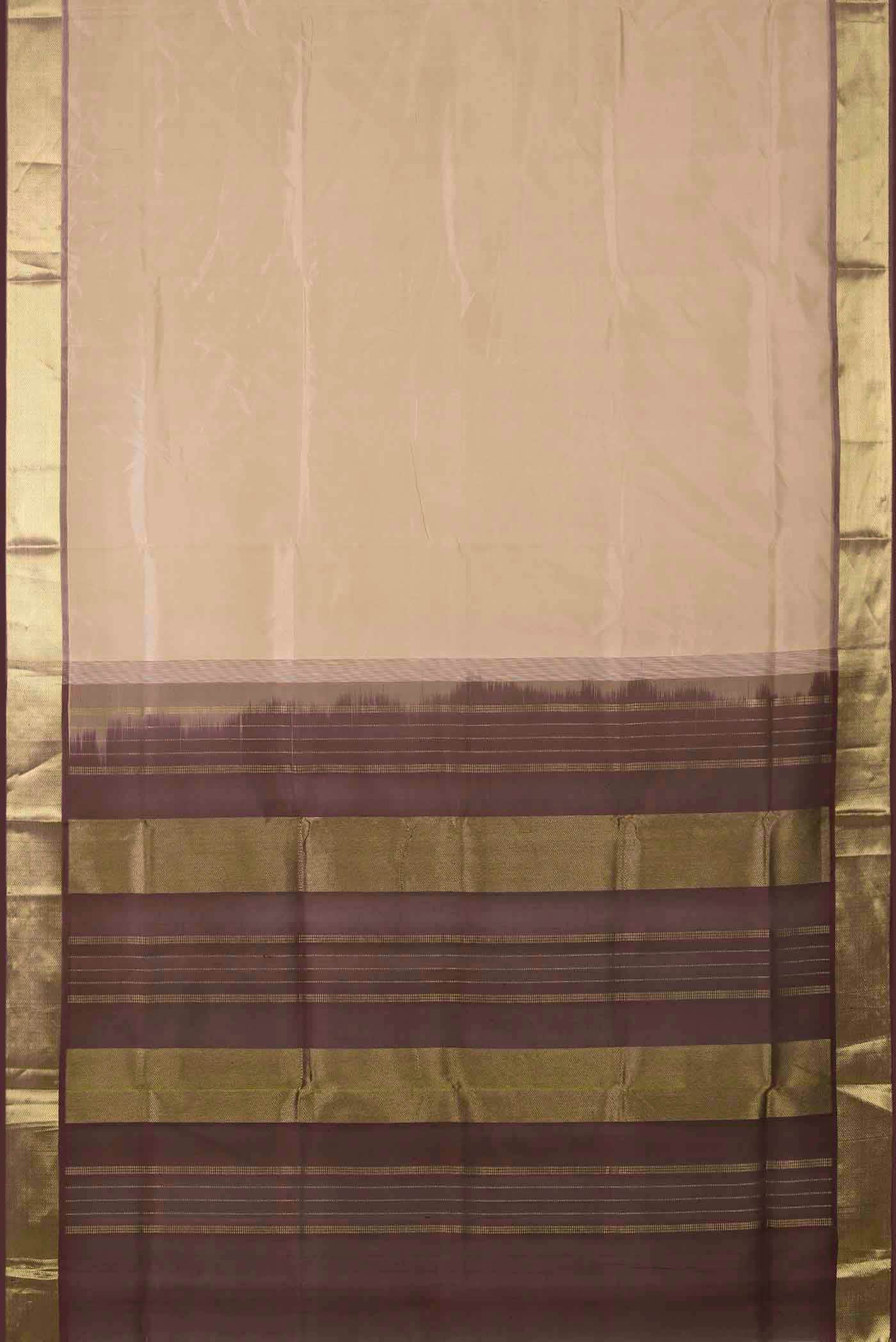Beige Silk Cotton Saree