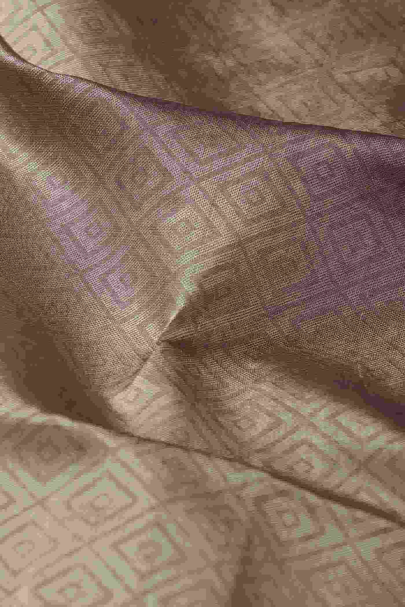Beige Silk Cotton Saree
