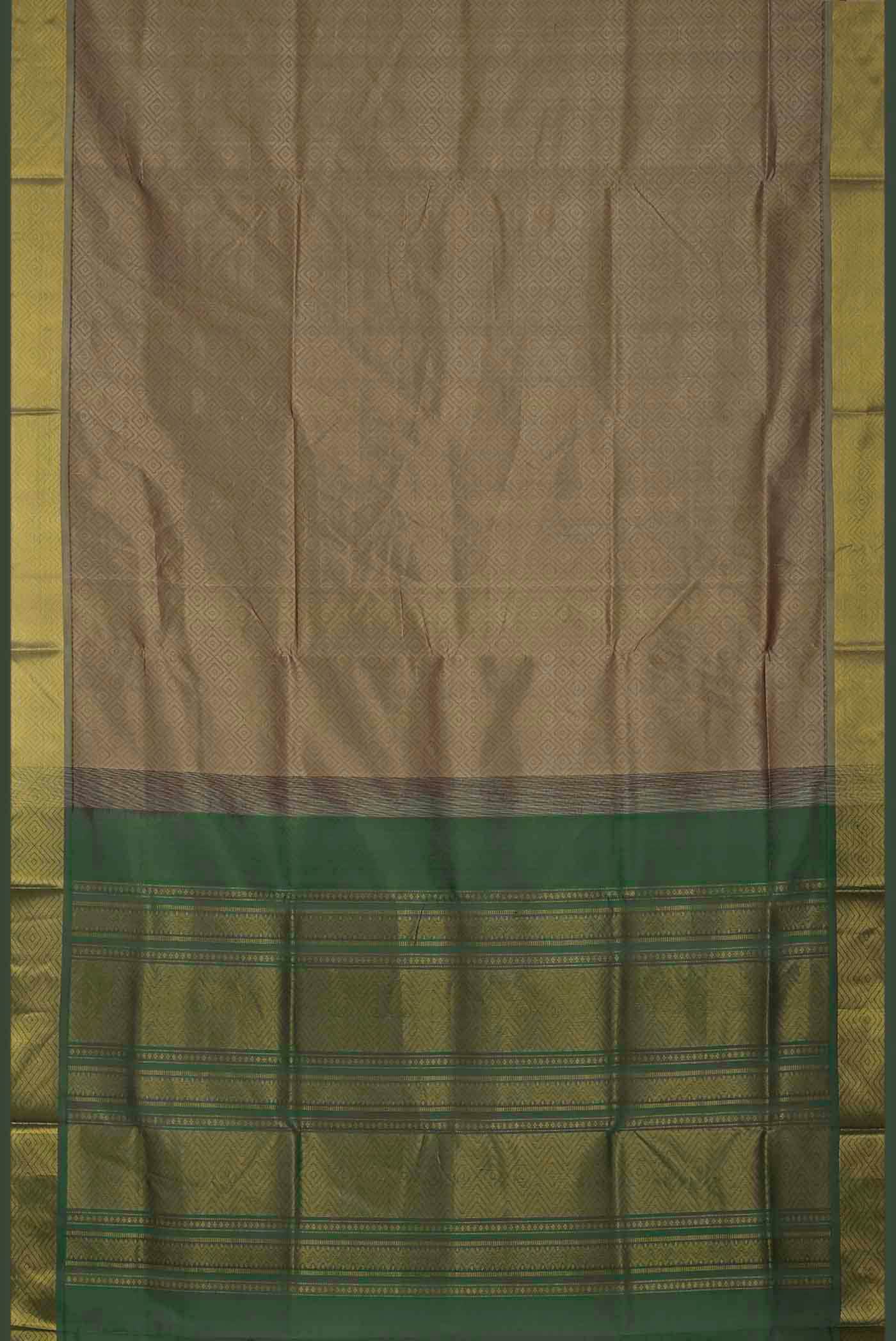 Beige Silk Cotton Saree
