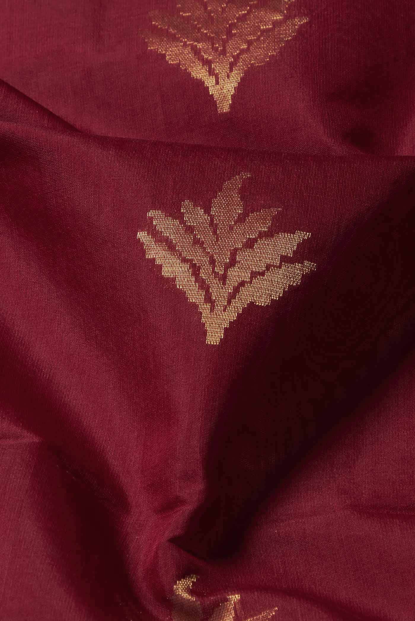 Maroon Silk Cotton Saree