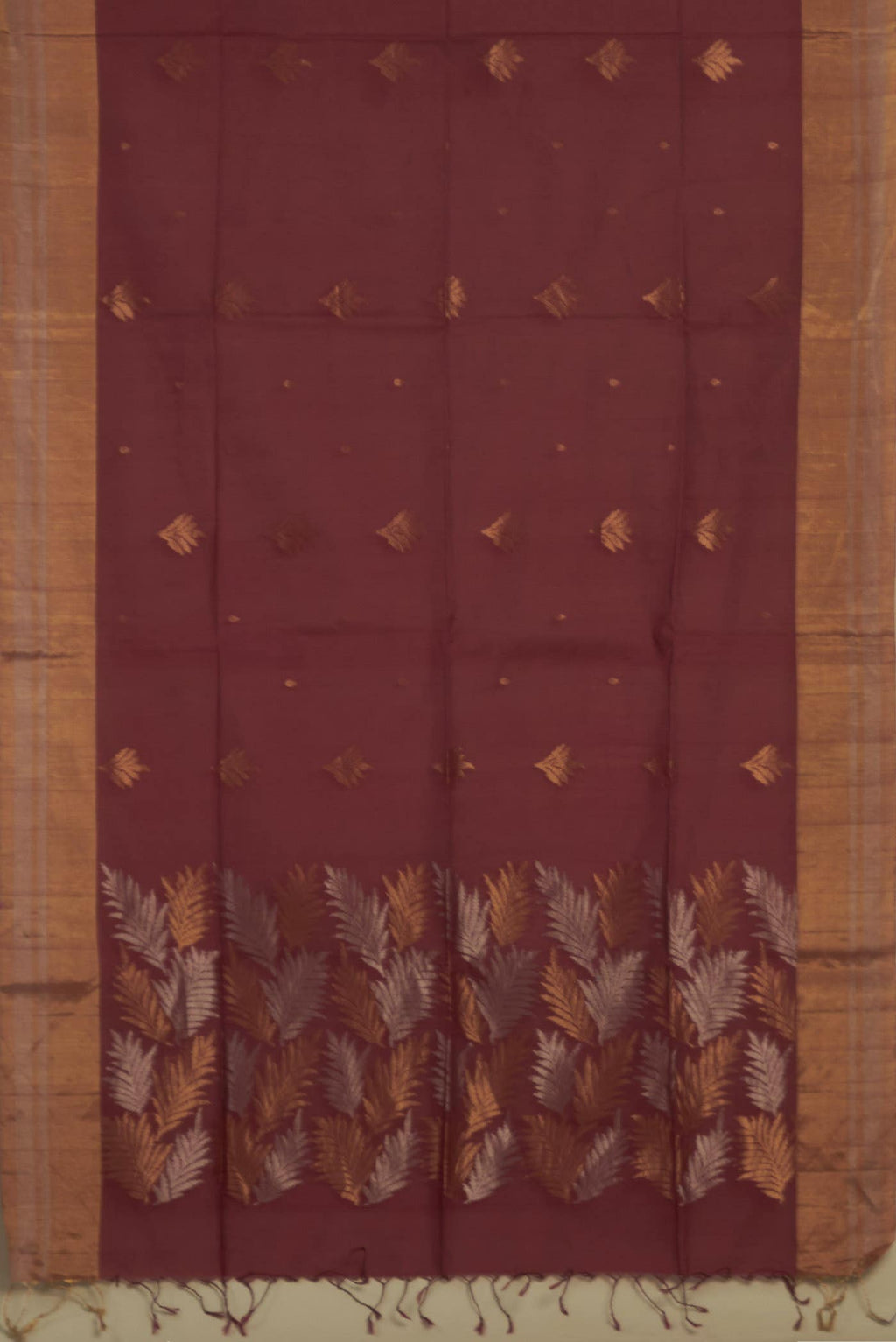 Maroon Silk Cotton Saree