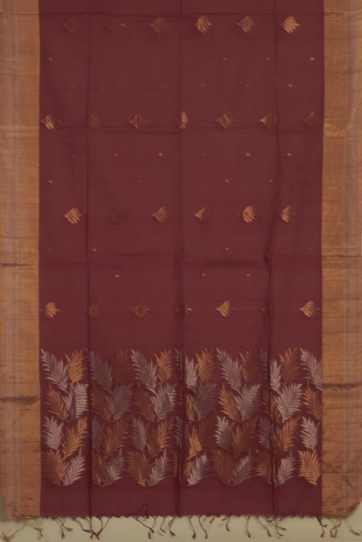 Maroon Silk Cotton Saree