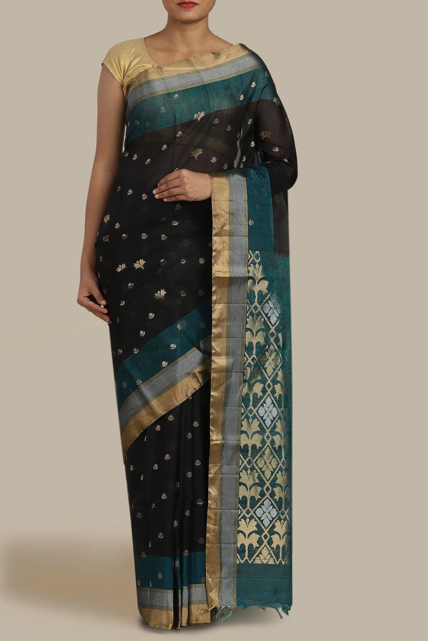 Black Silk Cotton Saree