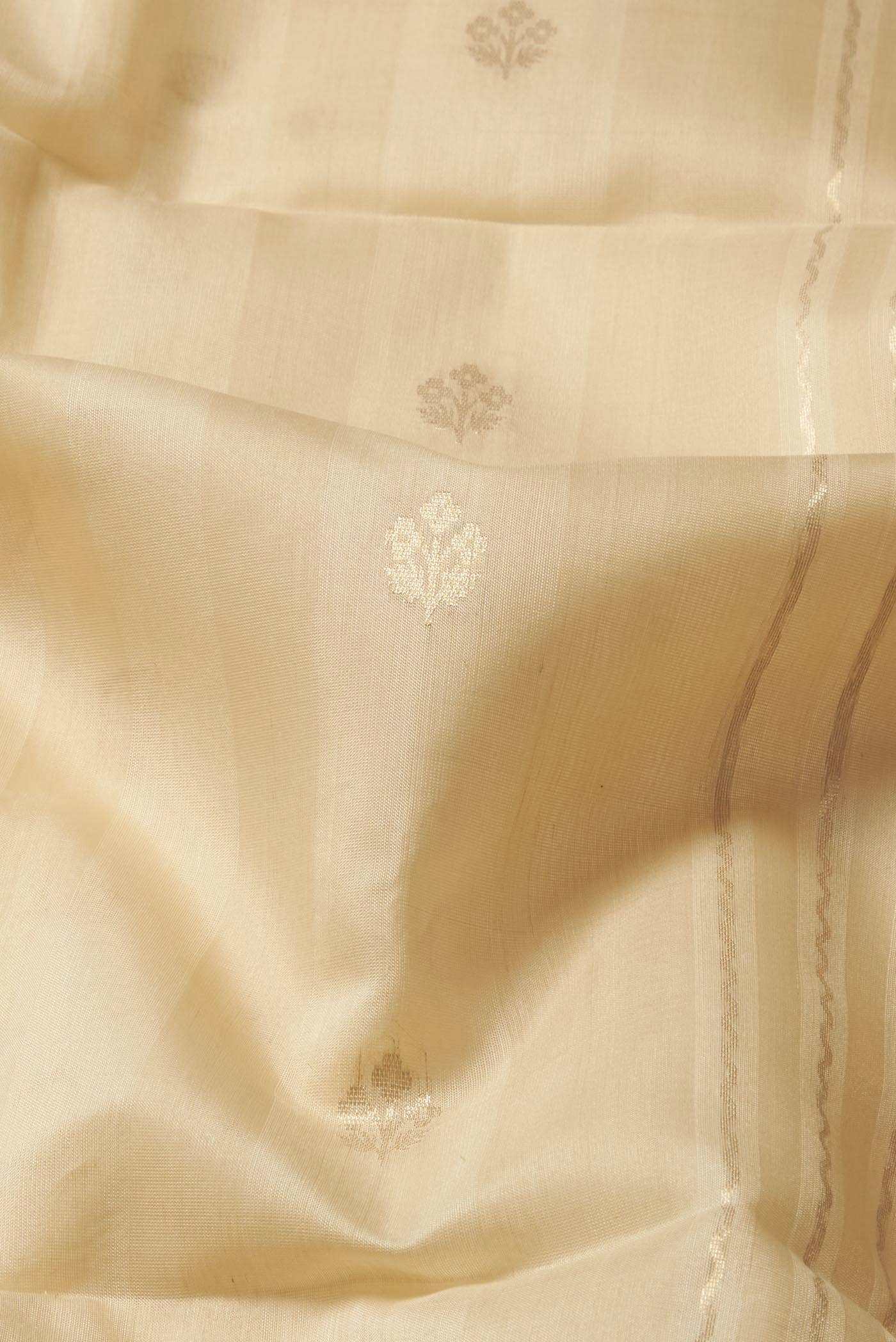 Cream Silk Cotton Saree