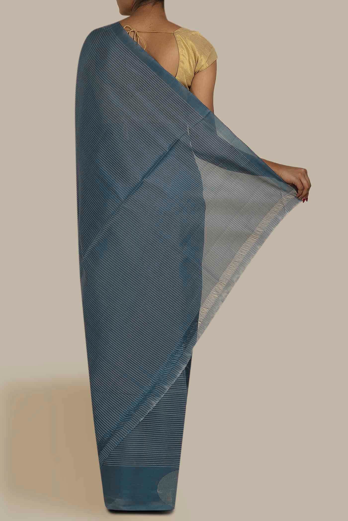 Blue Silk Cotton Saree