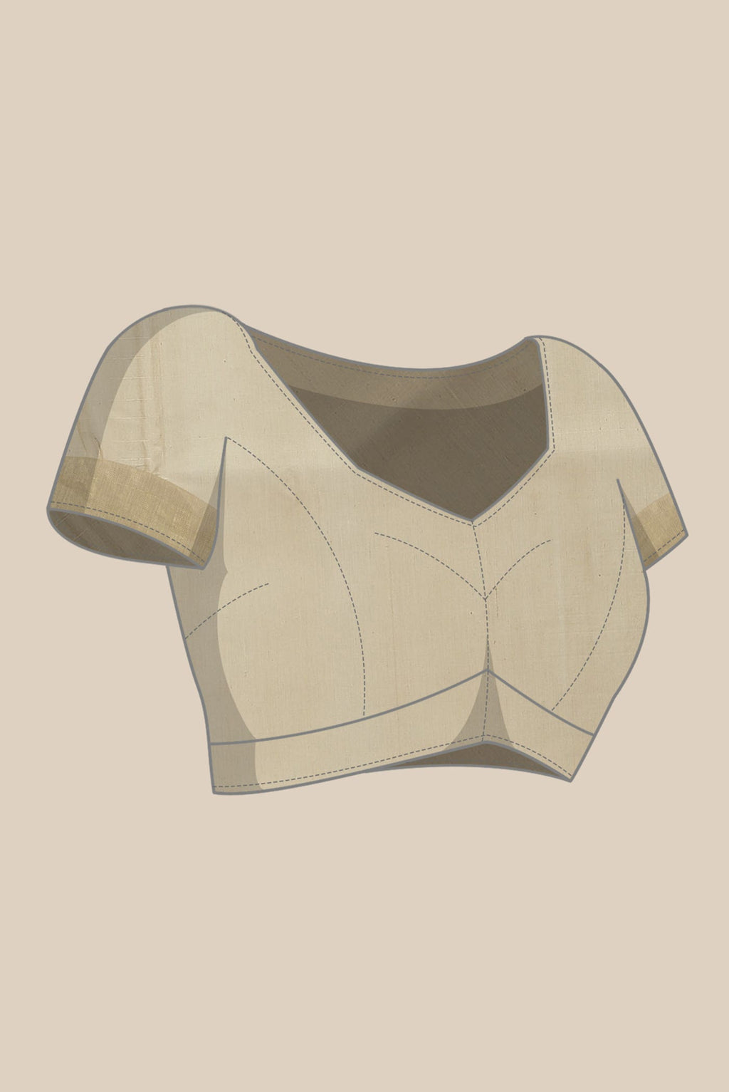 Beige Silk Cotton Saree