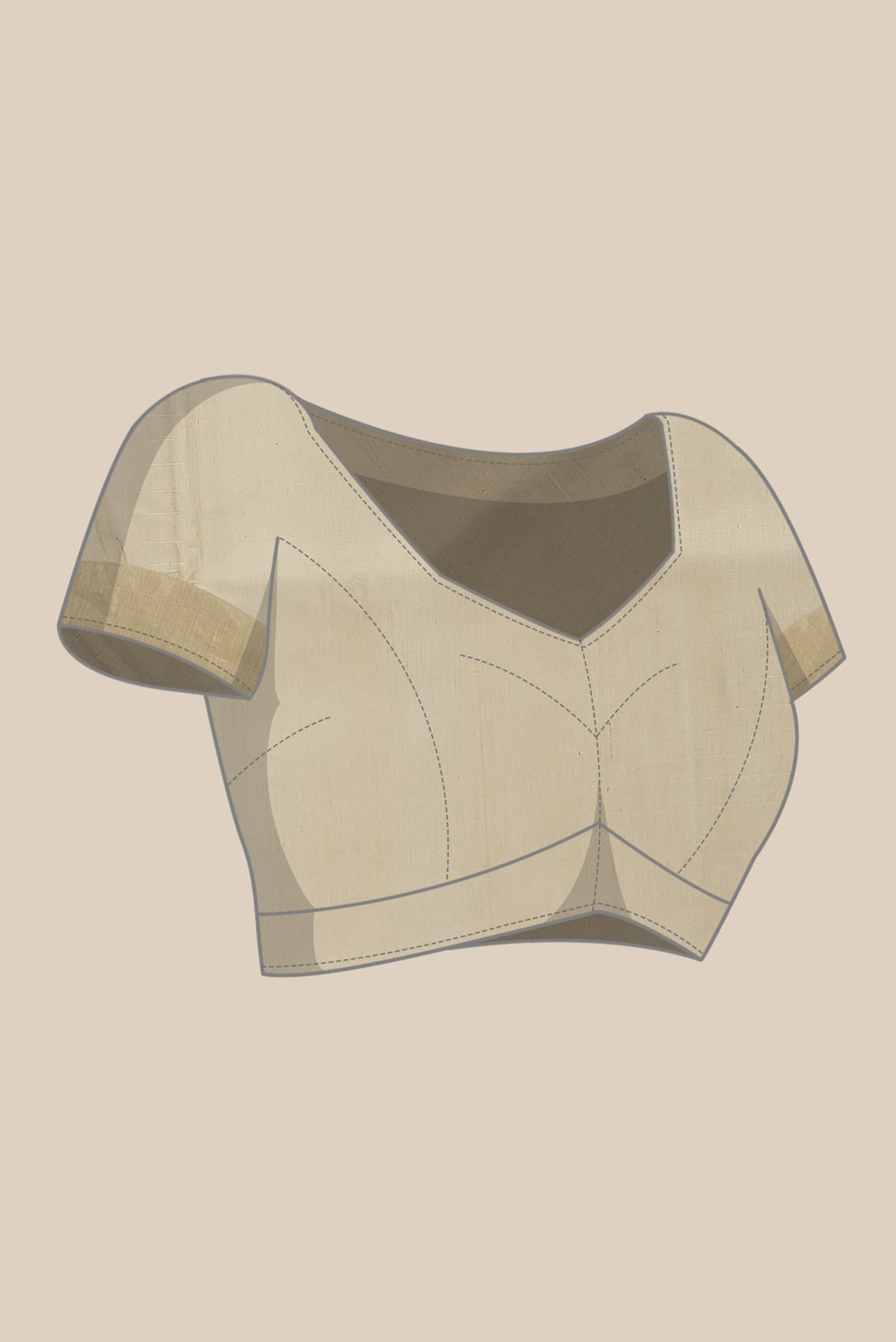 Beige Silk Cotton Saree