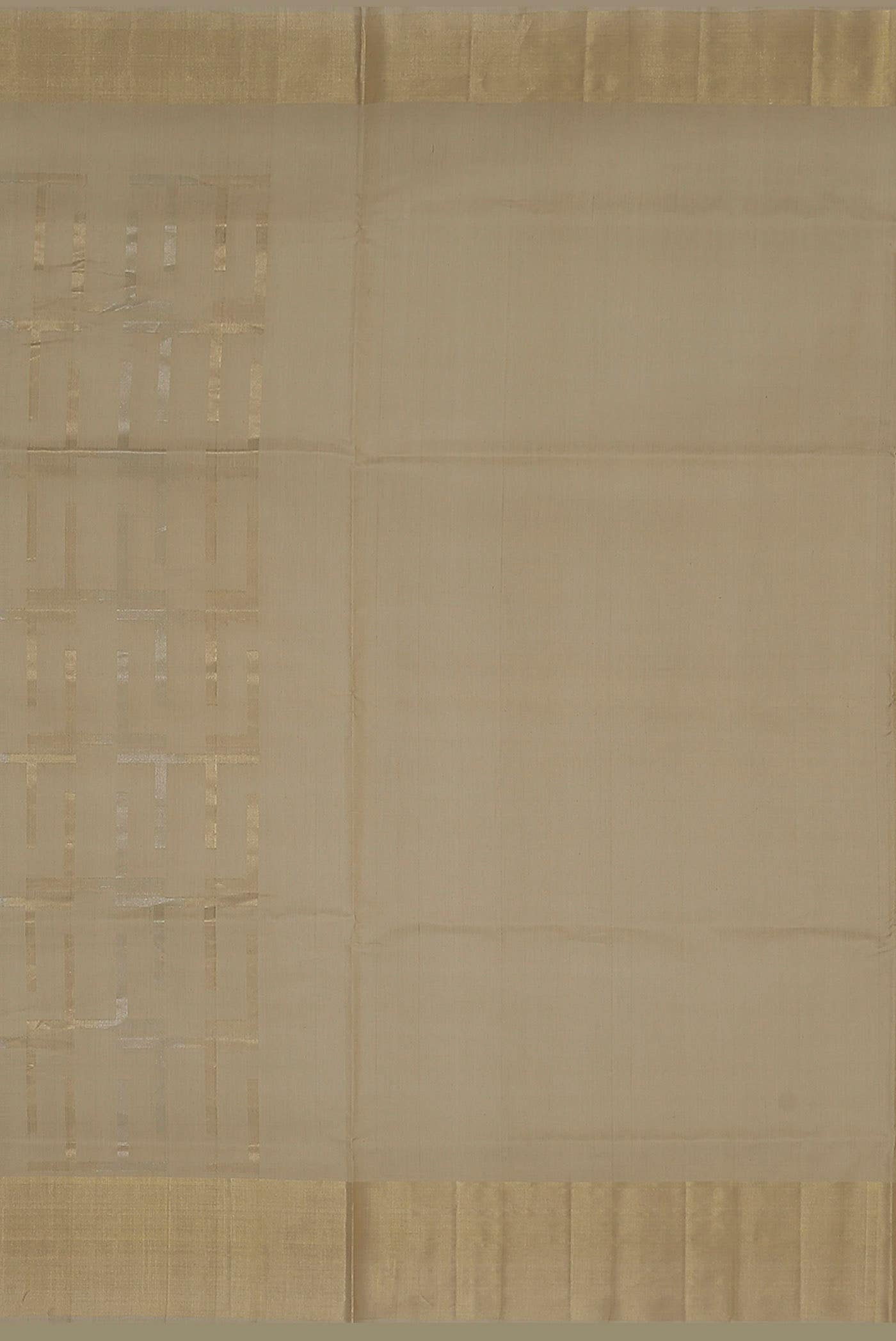 Beige Silk Cotton Saree