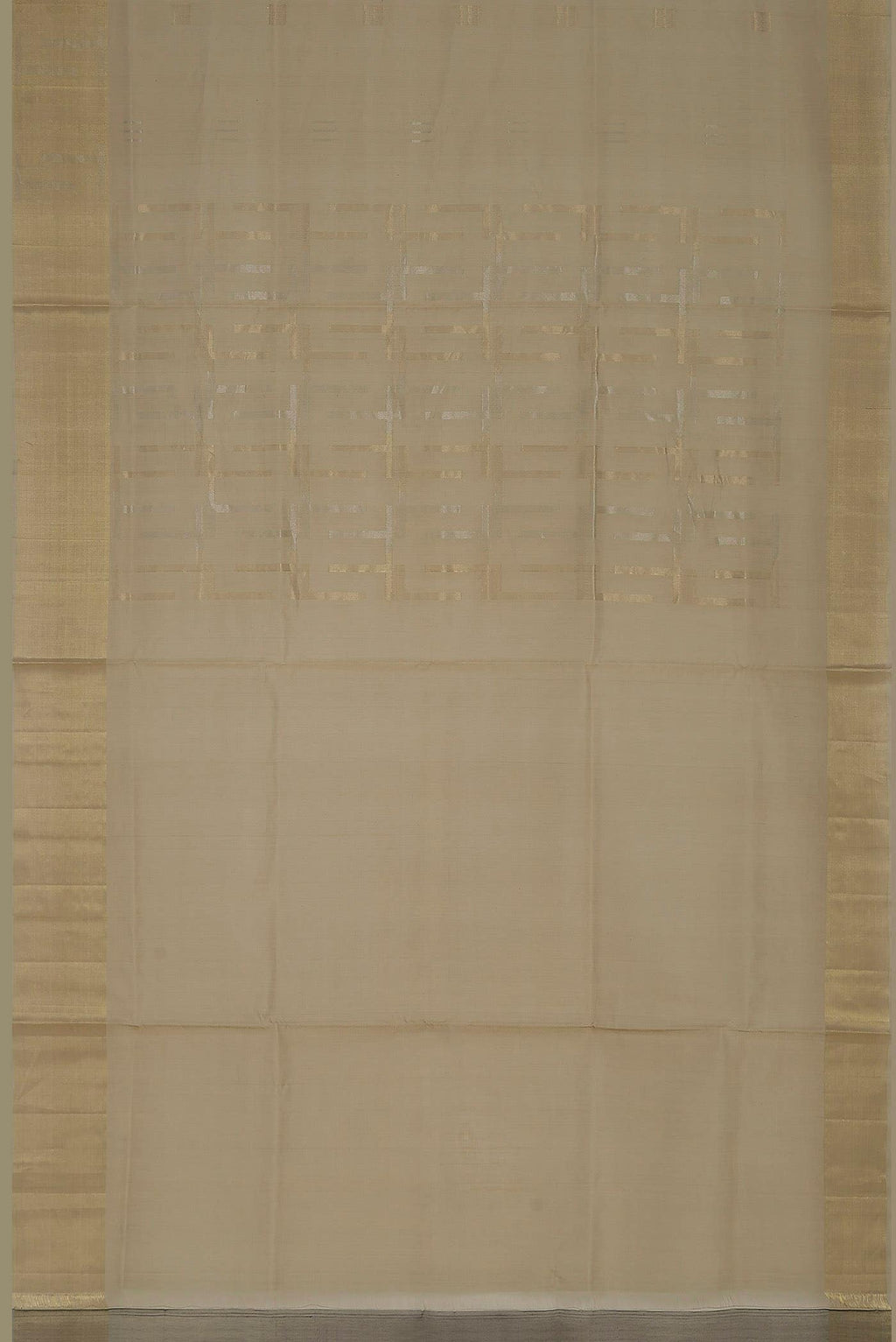 Beige Silk Cotton Saree