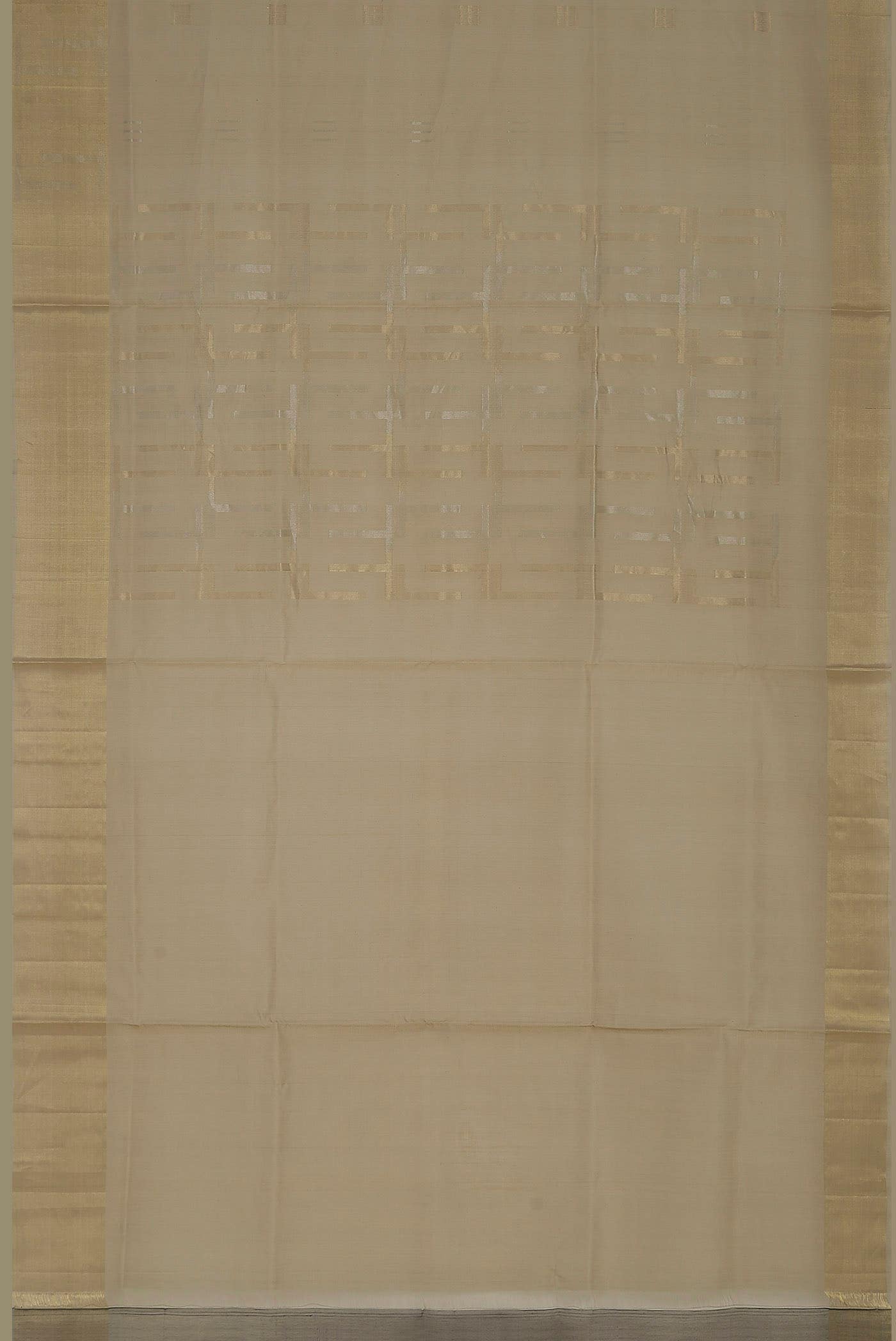 Beige Silk Cotton Saree