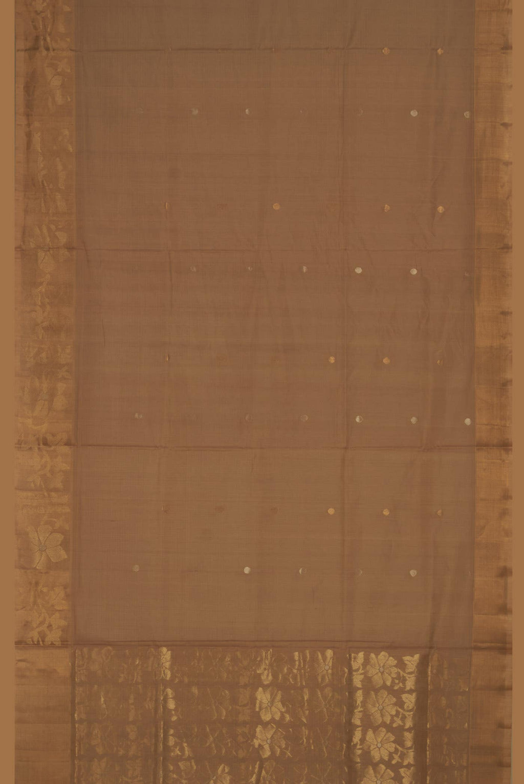 Beige Silk Cotton Saree