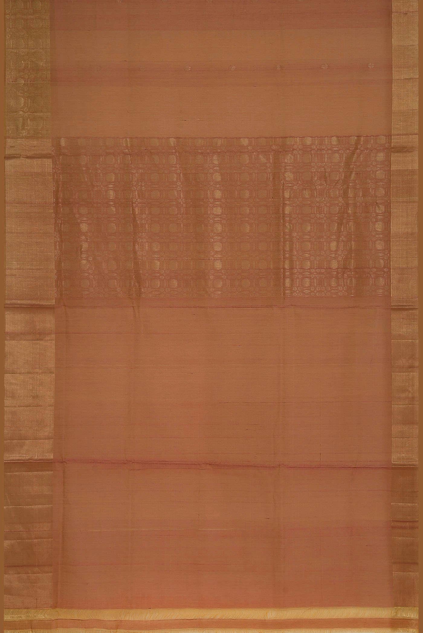 Coral with Yellow Dual Tone Silk Cotton Saree