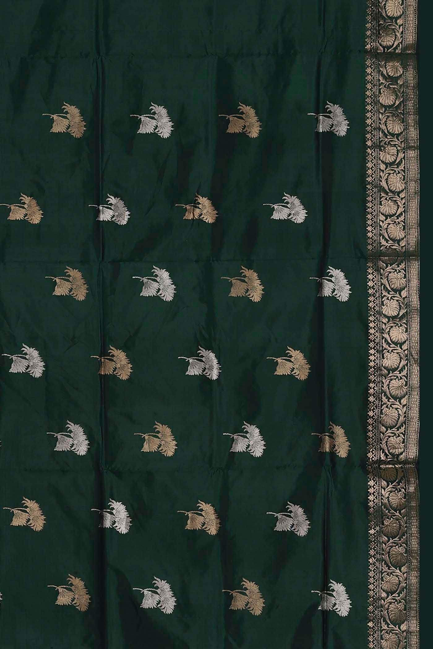 Green Banarasi Katan Silk Saree