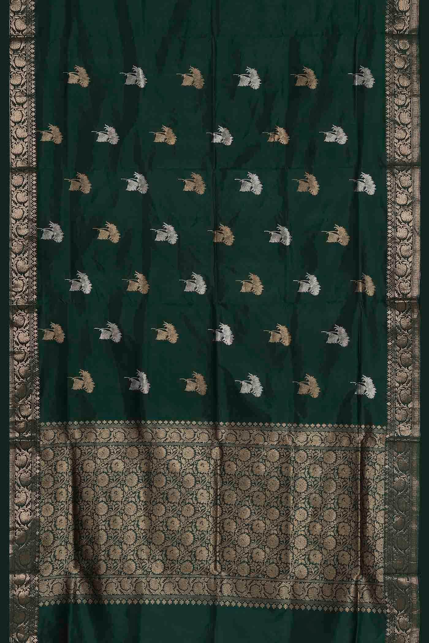 Green Banarasi Katan Silk Saree