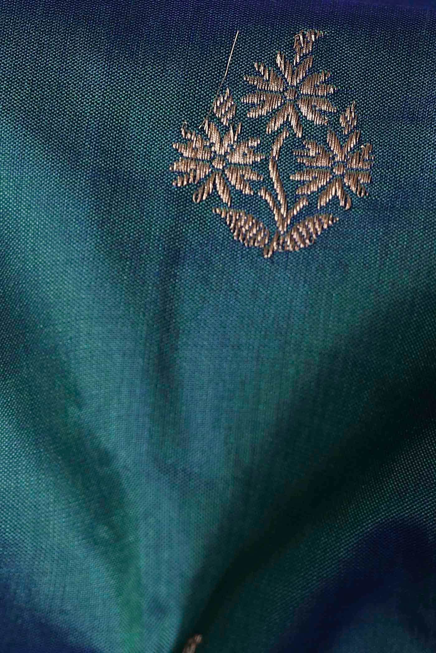 Blue Banarasi Katan Silk Saree