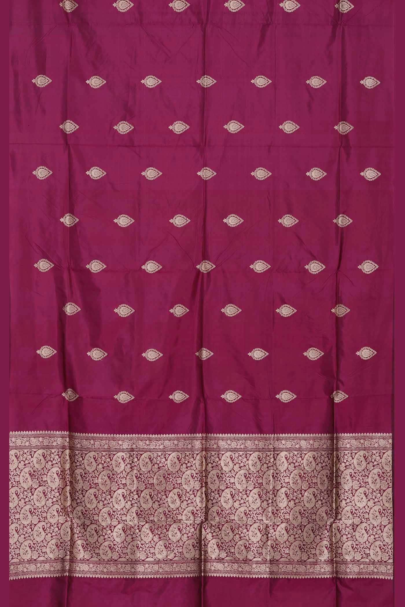 Dark Pink Banarasi Katan Silk Saree