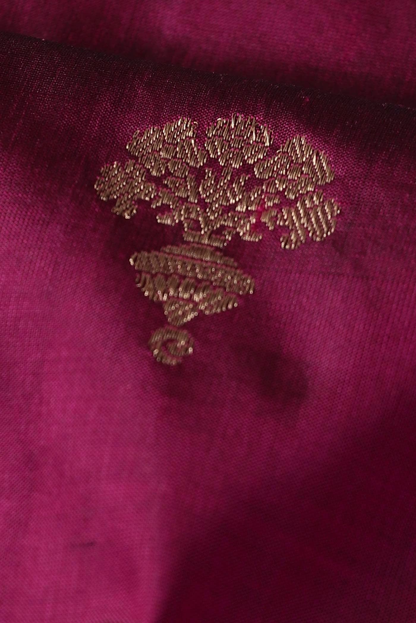 Dark Pink Banarasi Katan Silk Saree