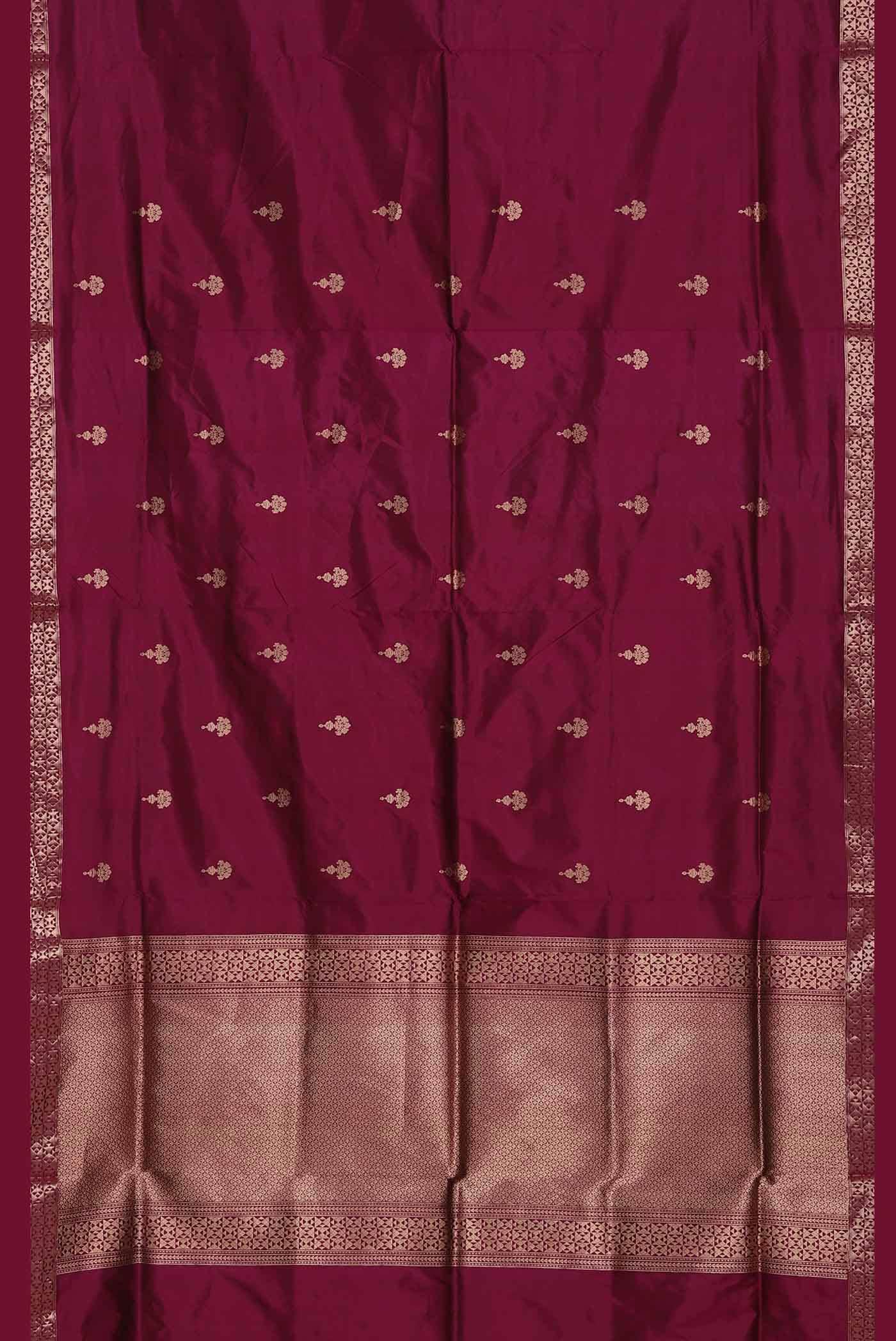 Dark Pink Banarasi Katan Silk Saree