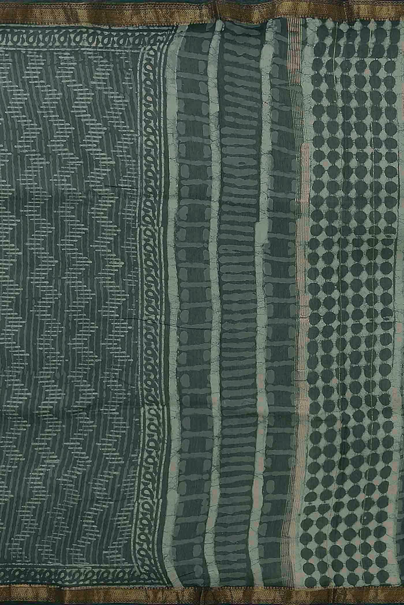 Green Chanderi Silk Cotton Saree