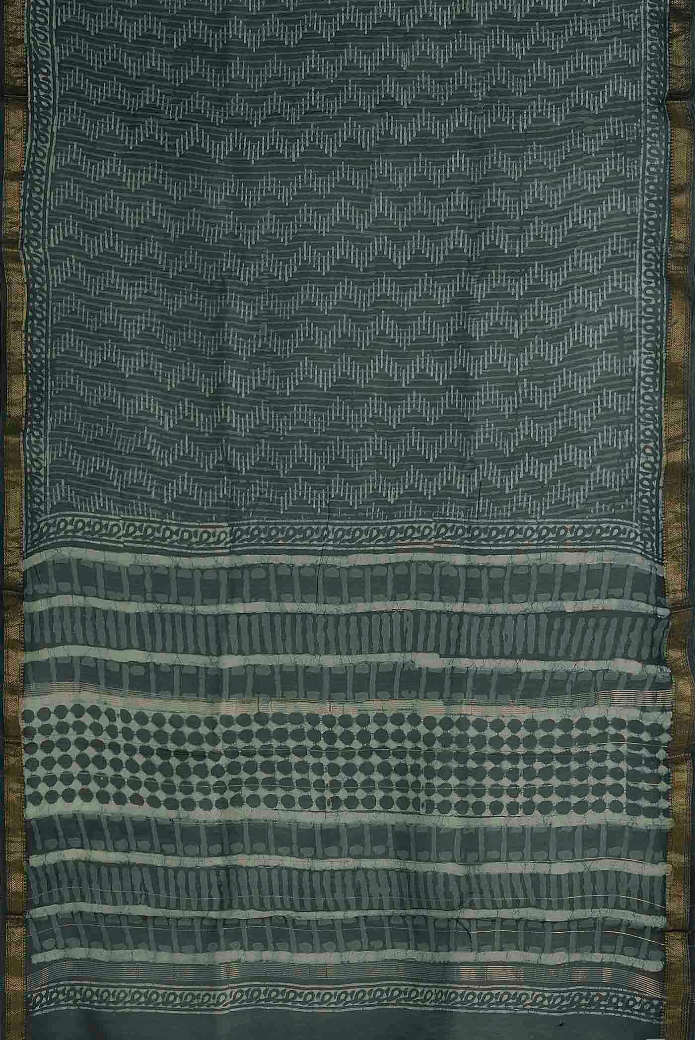 Green Chanderi Silk Cotton Saree