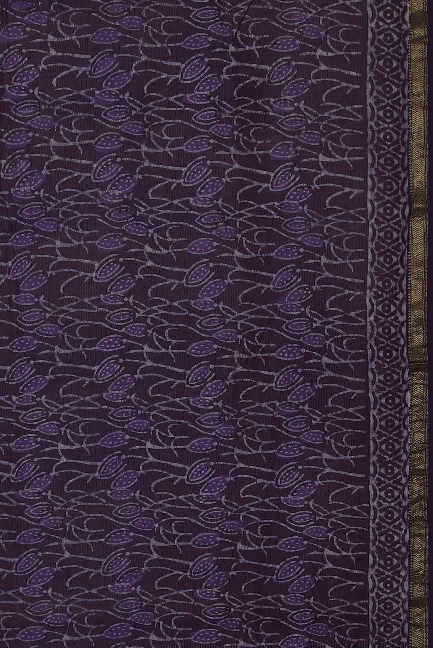 Violet Maheshwari Silk Cotton Saree