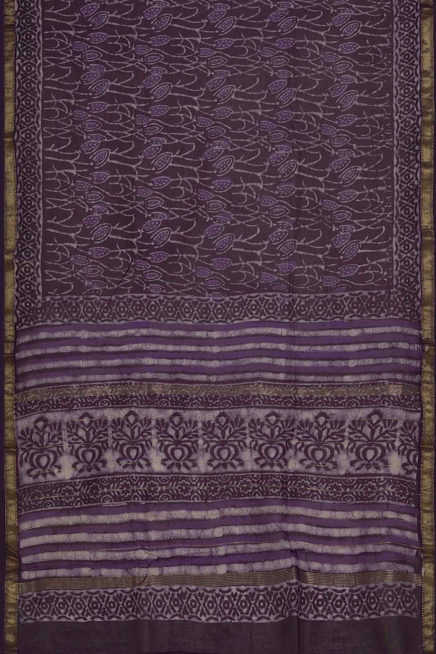 Violet Maheshwari Silk Cotton Saree