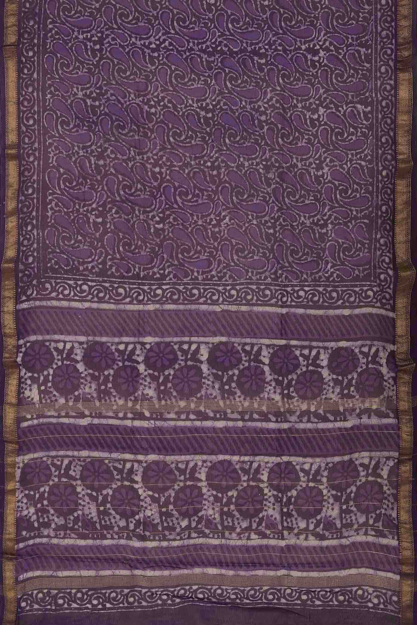 Violet Maheshwari Silk Cotton Saree