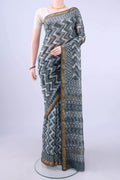 Grey Maheshwari Silk Cotton Saree