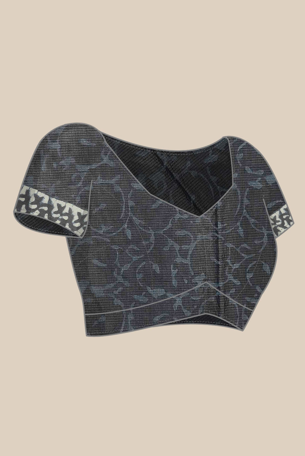 Black Chanderi Silk Cotton Saree