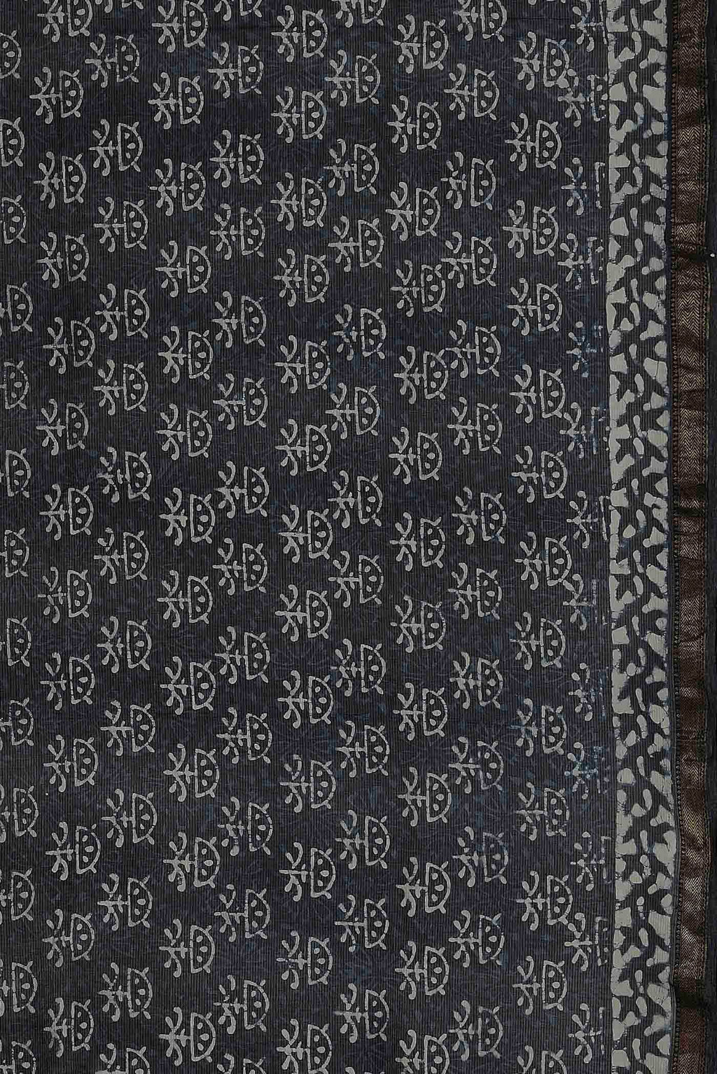 Black Chanderi Silk Cotton Saree