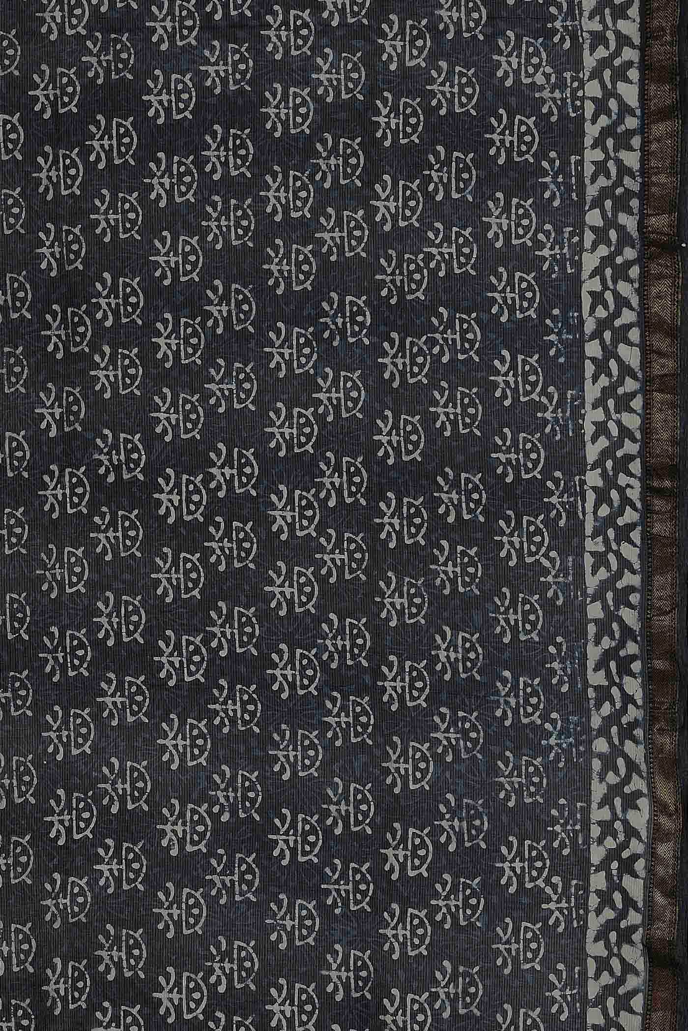Black Chanderi Silk Cotton Saree