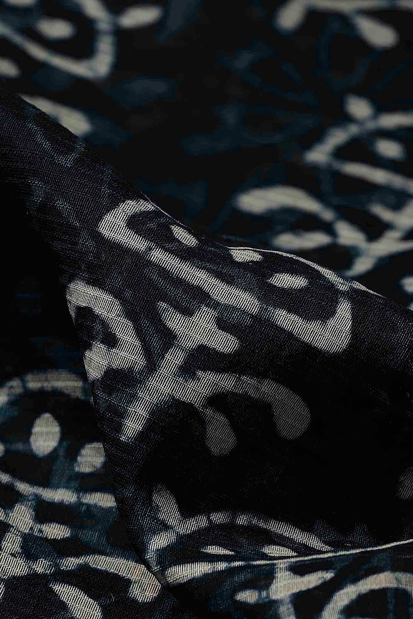 Black Chanderi Silk Cotton Saree
