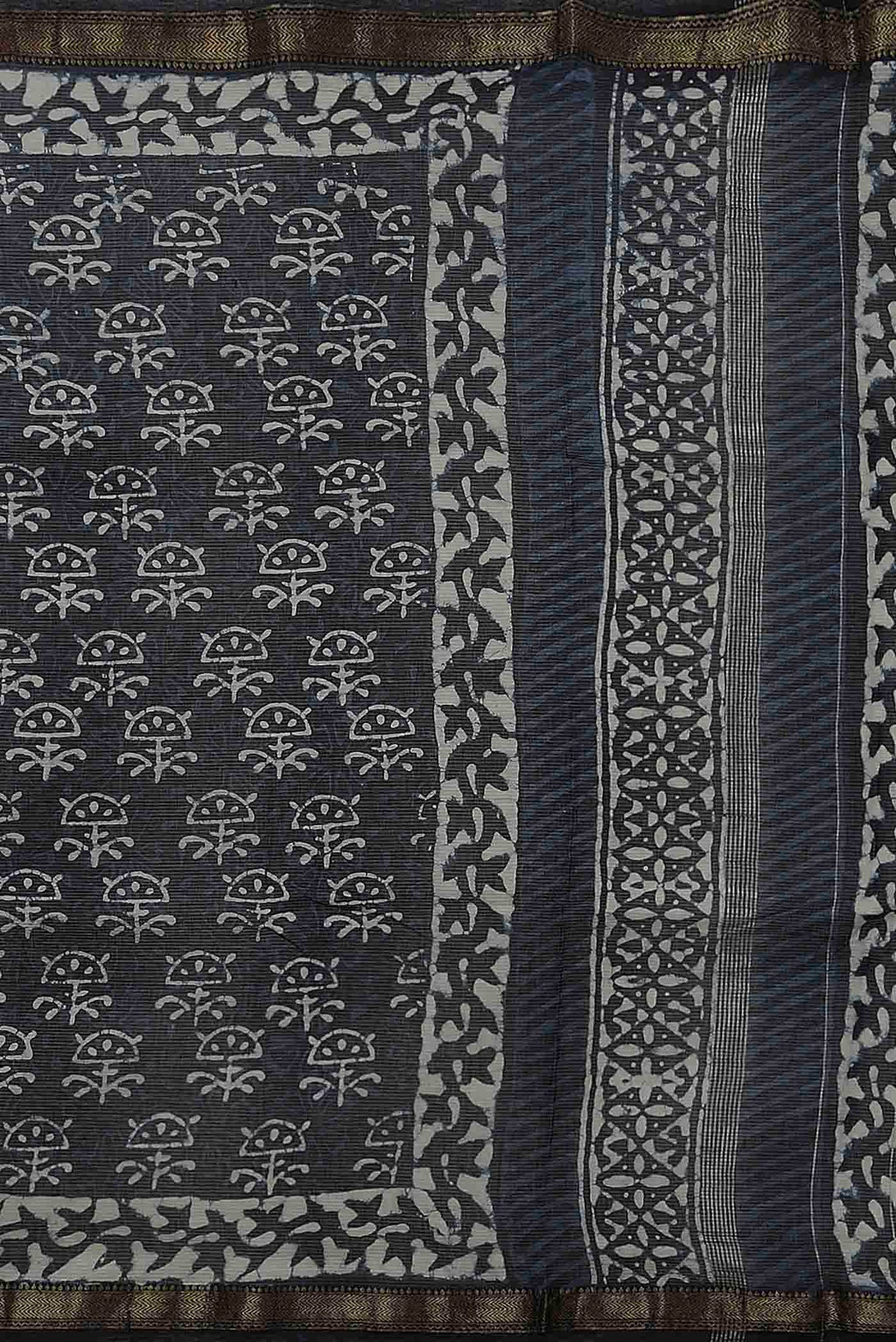 Black Chanderi Silk Cotton Saree