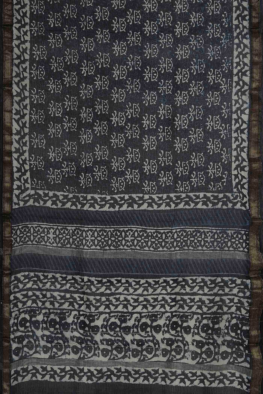 Black Chanderi Silk Cotton Saree