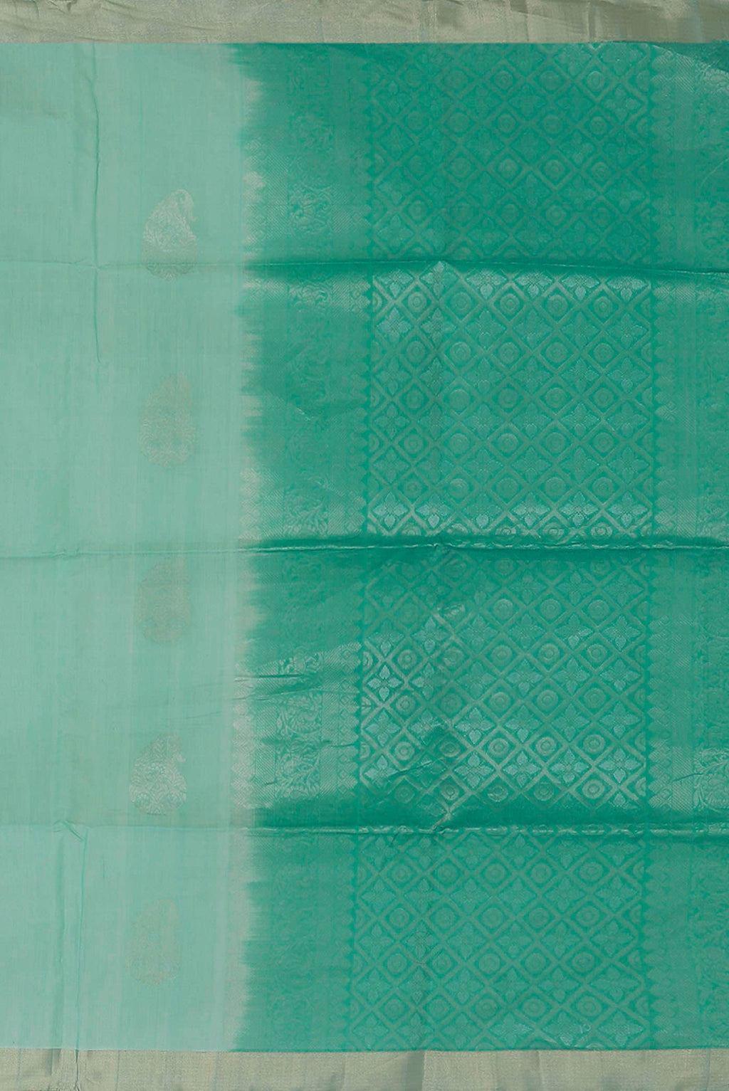 Sea Green Silk Cotton Saree