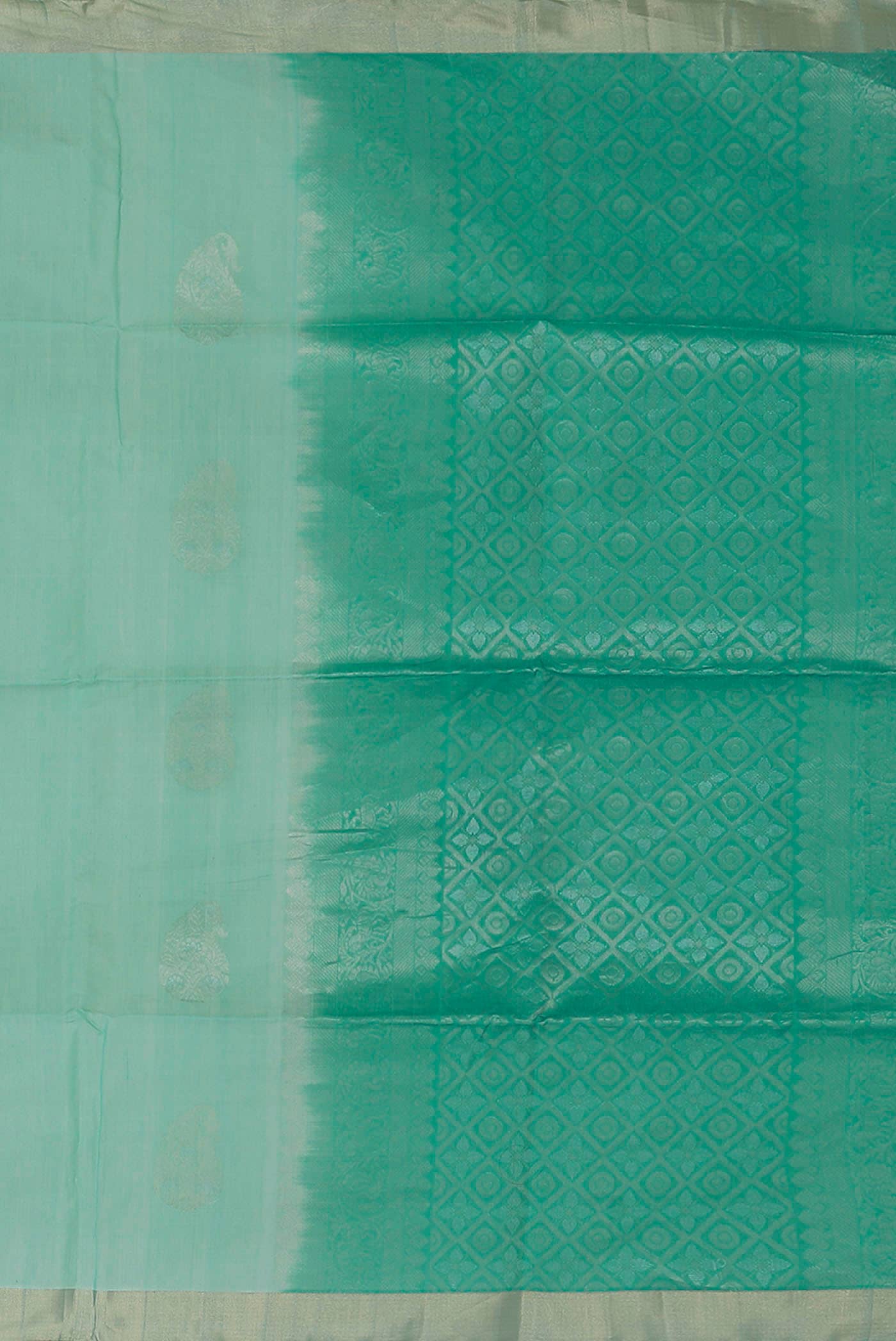Sea Green Silk Cotton Saree