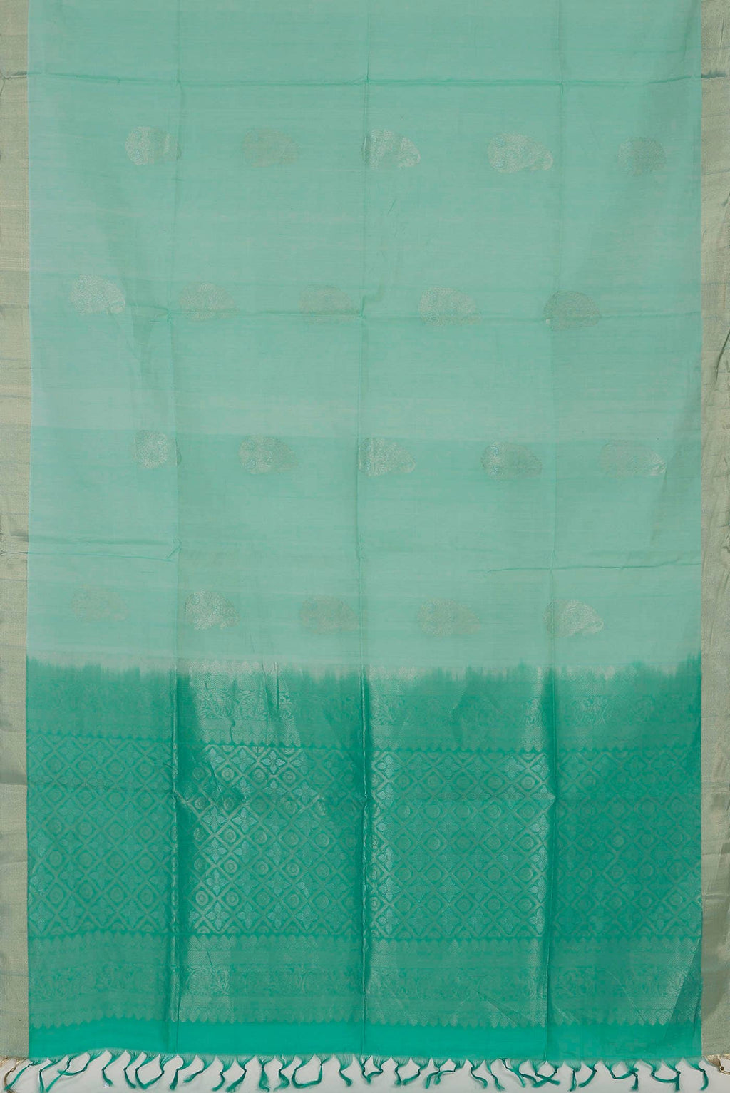 Sea Green Silk Cotton Saree